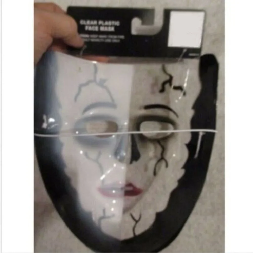 ZOMBIE MASK Halloween Costume Skeleton Scary Skull Split Face Horror New